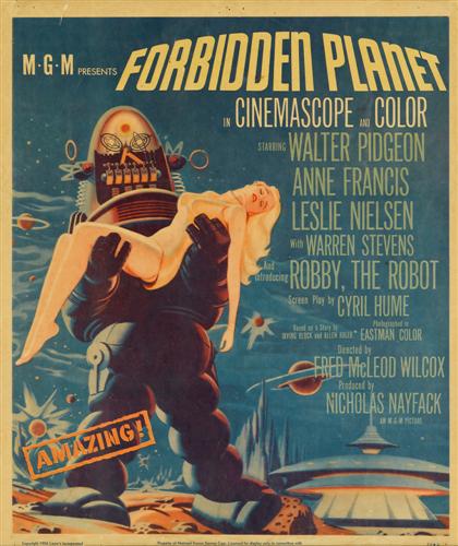 1 piece.  Movie Poster. Forbidden Planet.