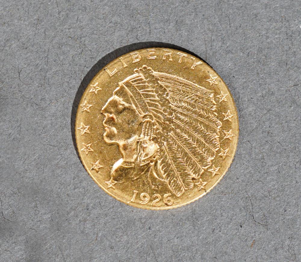 U S INDIAN HEAD 1926 2 1 2 GOLD 309a72
