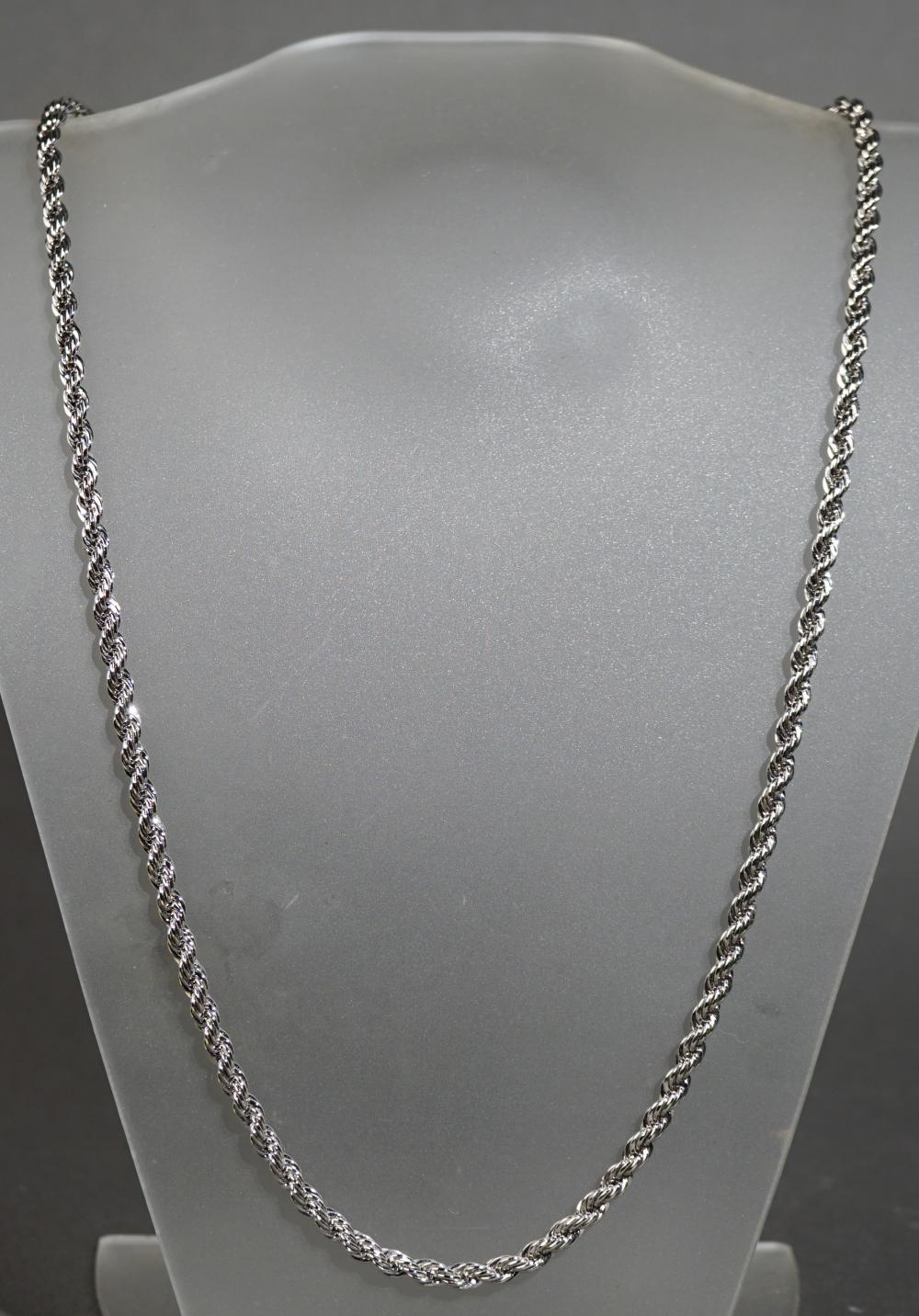 STERLING SILVER ROPE NECKLACE,