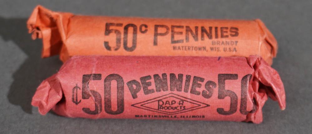 TWO ROLLS OF U.S. PENNIES, 1907-1915Two