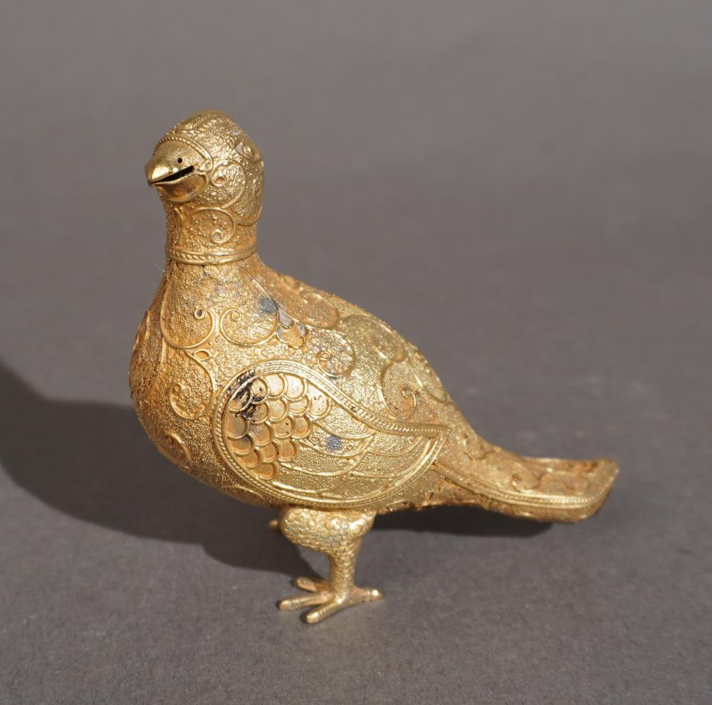 CHINESE EXPORT GILT SILVER BIRD 309ab2