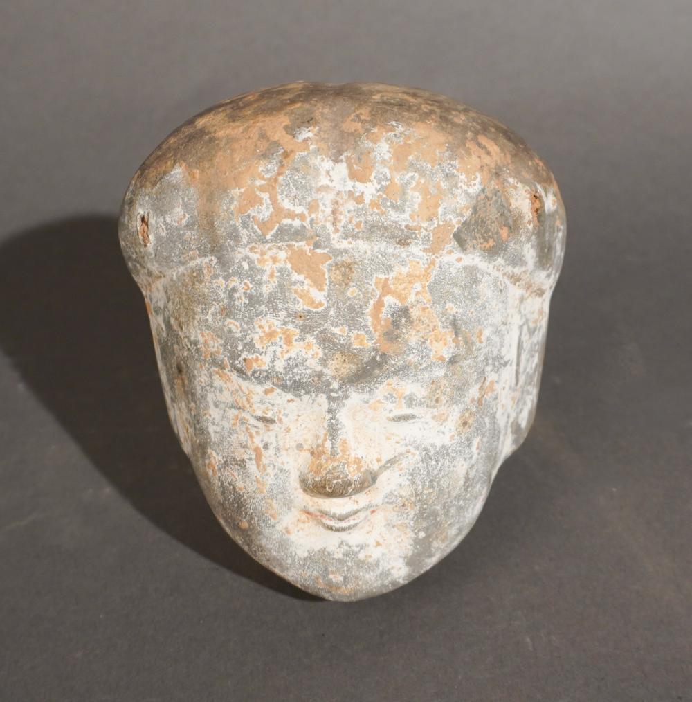 CHINESE TERRACOTTA BUST, H: 5 1/4