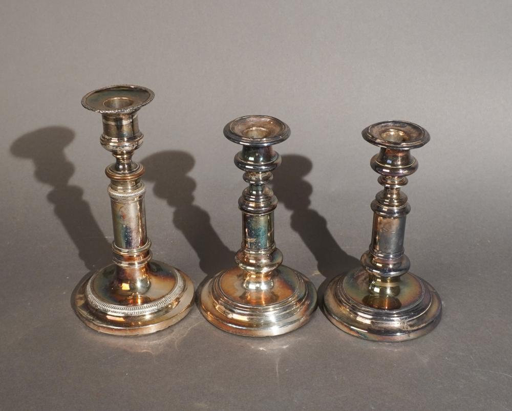 ONE ENGLISH AND PAIR OF TELESCOPIC SILVERPLATE