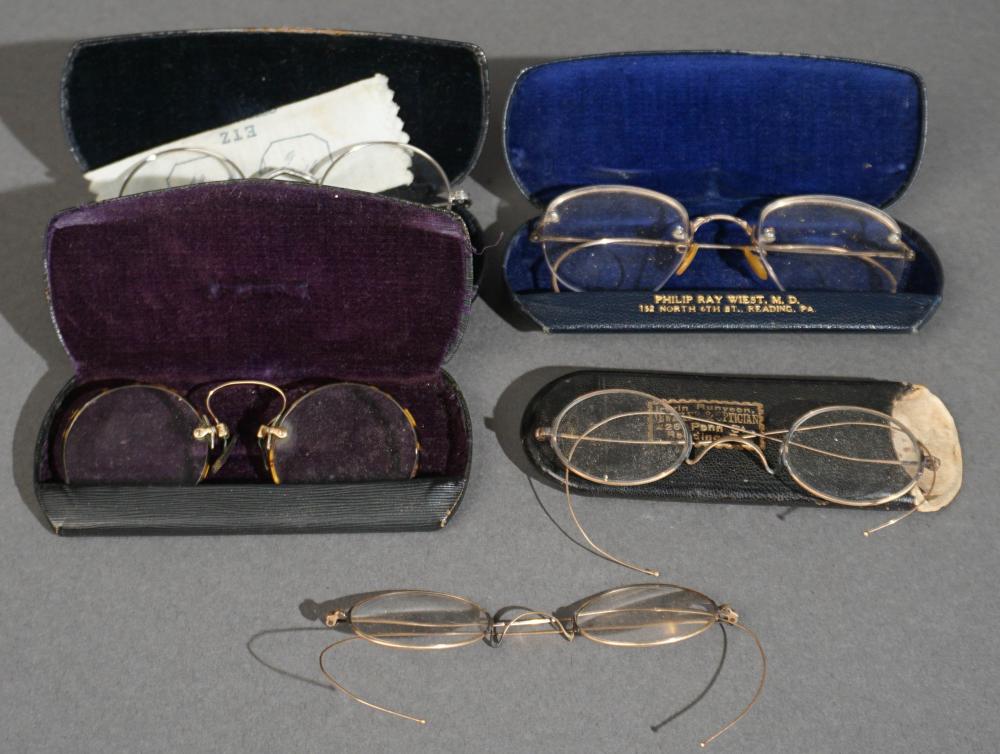 FOUR PAIRS OF GOLD FILLED EYEGLASSES 309add