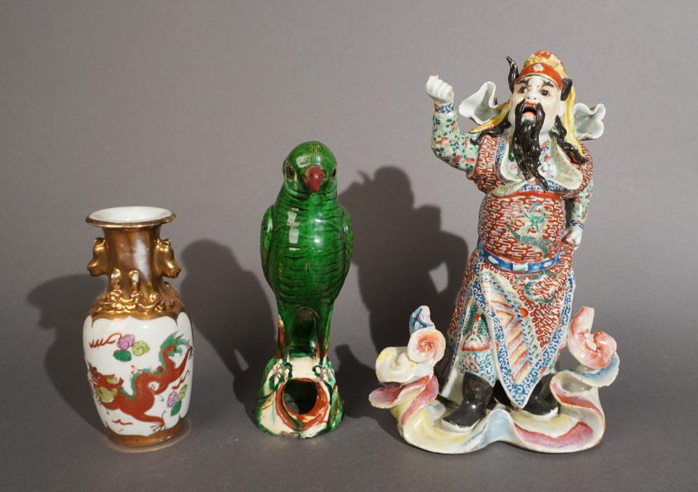 TWO CHINESE CERAMIC FIGURES AND