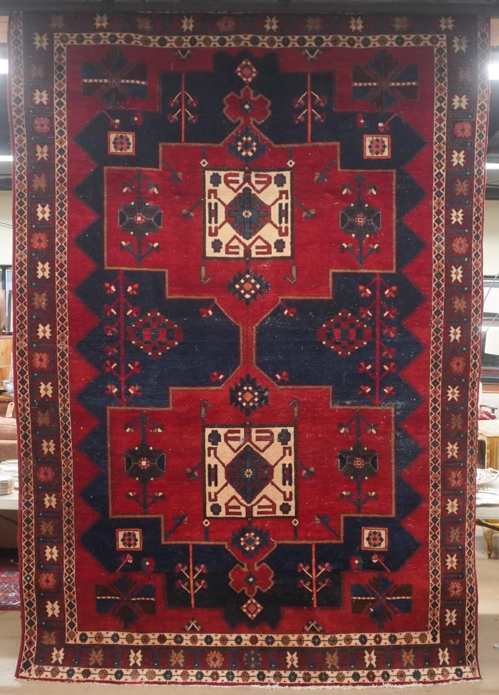 AFGHAN RUG, 9 FT 9 IN X 6 FT 11