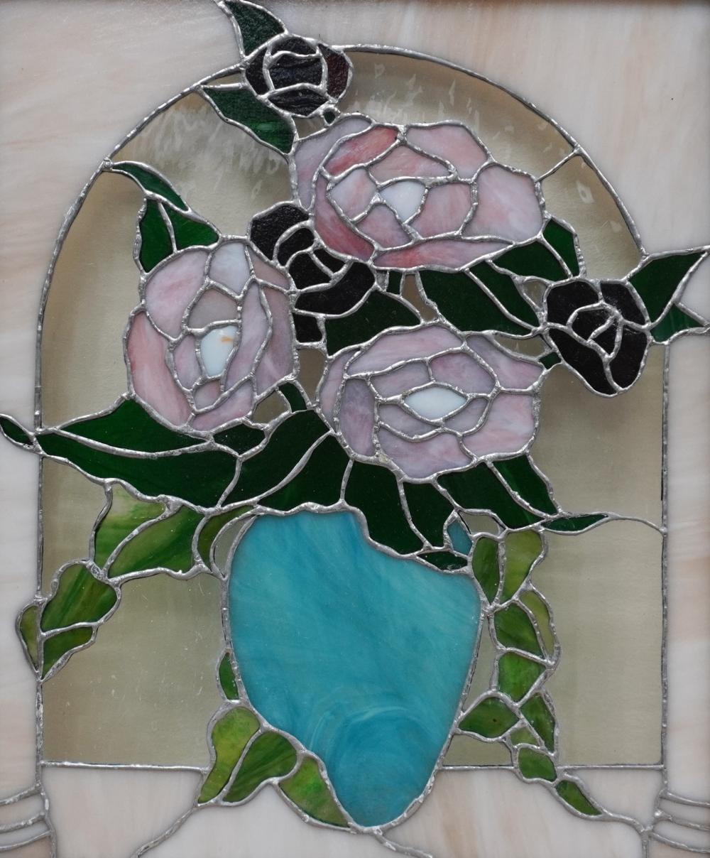 STILL LIFE OF FLOWERS LEADED GLASS