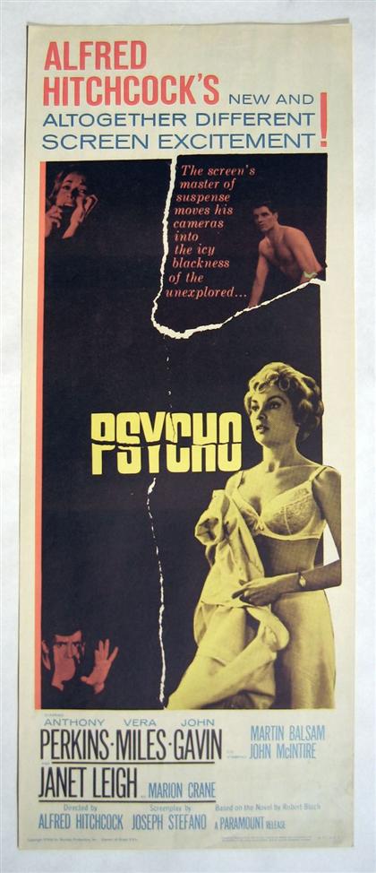 1 piece.  Movie Poster. "Psycho."
