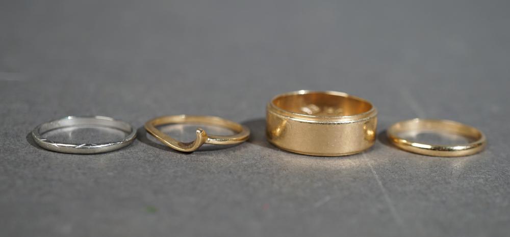 FOUR 14-KARAT GOLD BANDS, 7.5 DWTFour