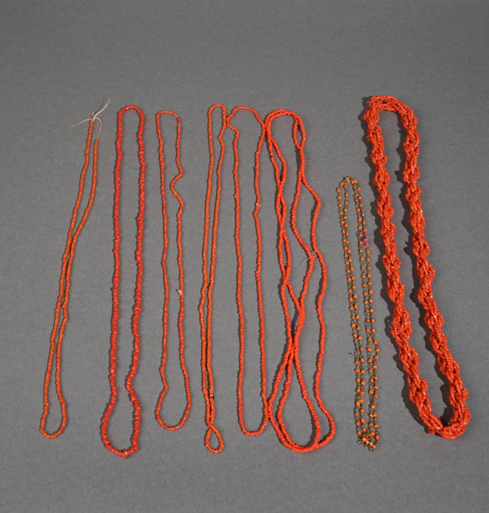 COLLECTION OF CORAL BEADED NECKLACESCollection 309d3e
