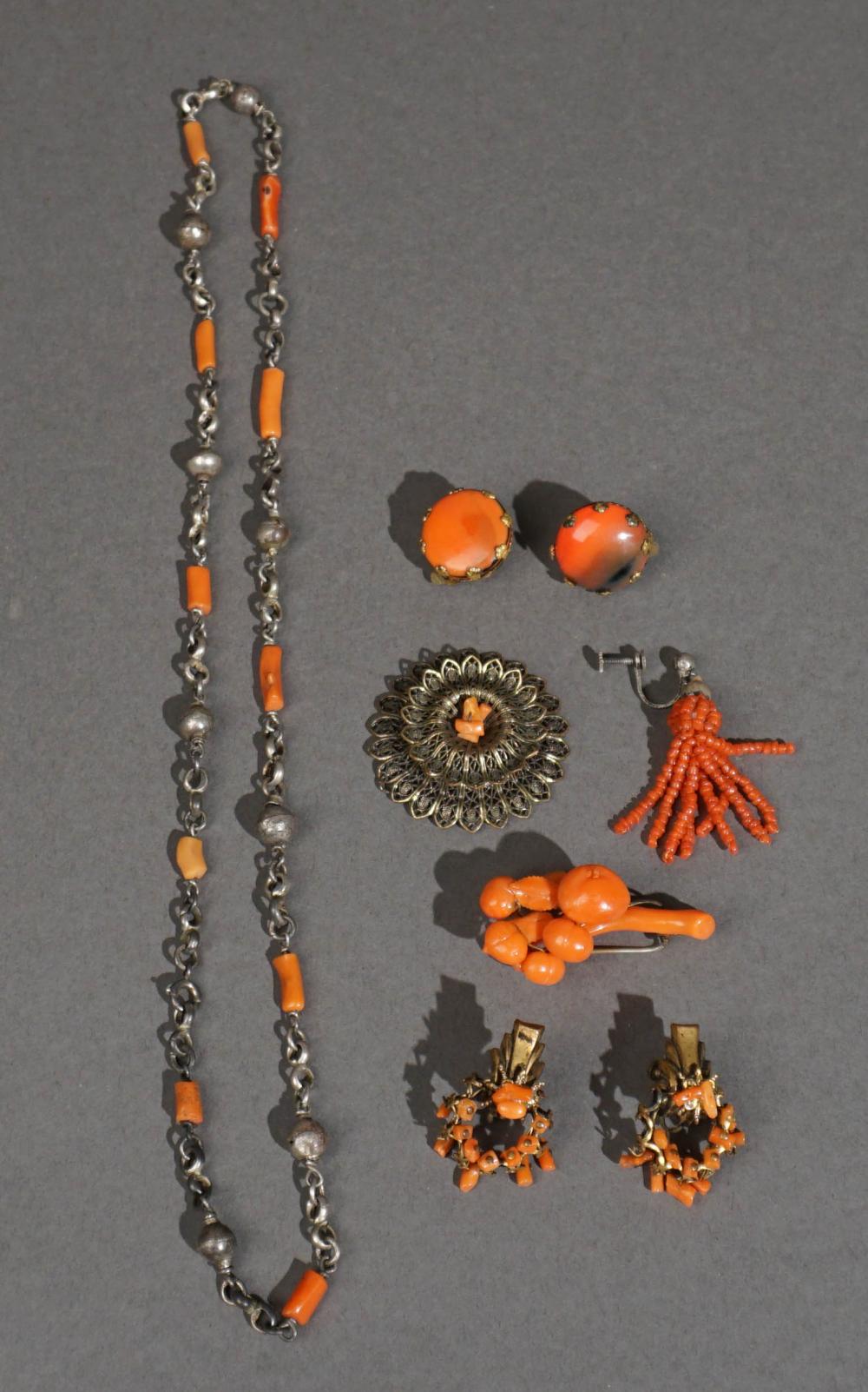 SMALL COLLECTION OF CORAL JEWELRY  309d3f