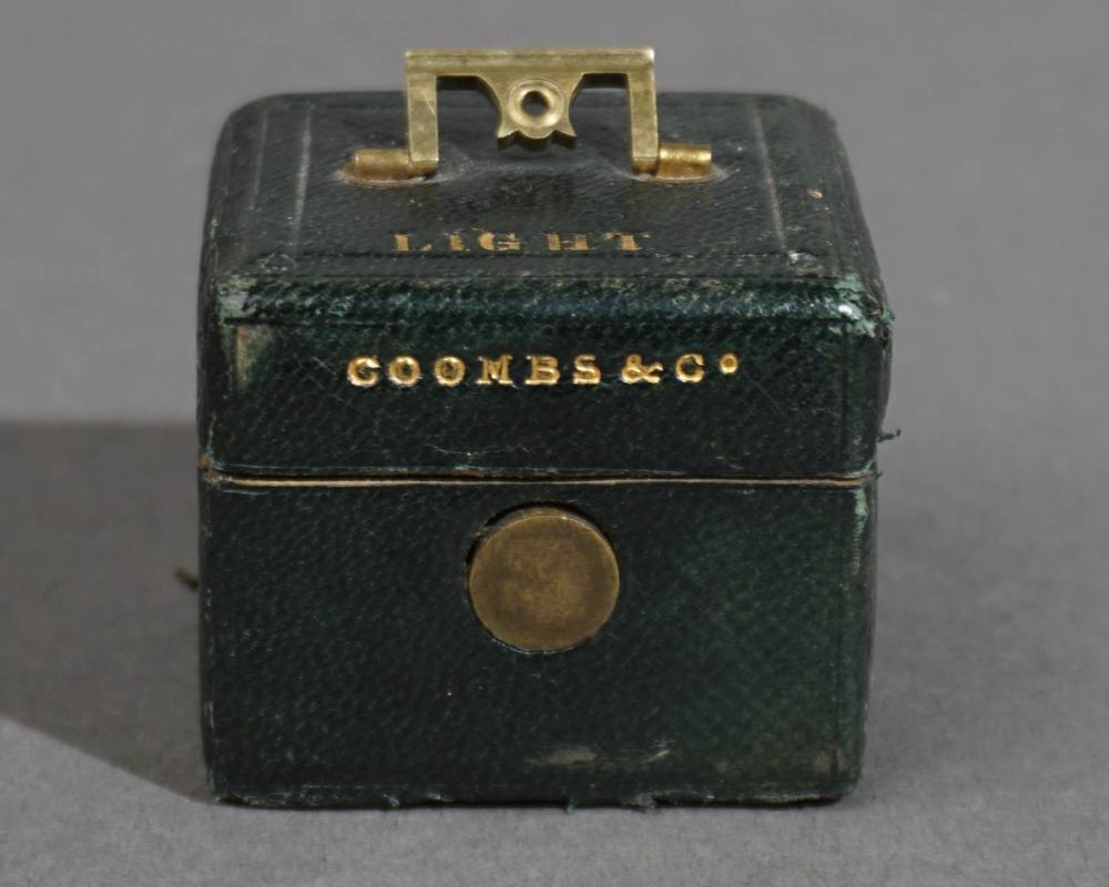 COOMBS & CO. GREEN LEATHER BOX-FORM