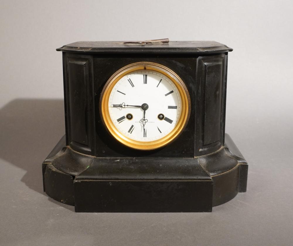 RAINGO FRERES SLATE MANTLE CLOCK,