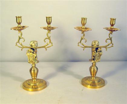 Pair of Dutch brass candlesticks