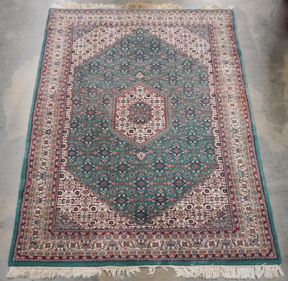 INDO-TABRIZ GREEN GROUND RUG 9