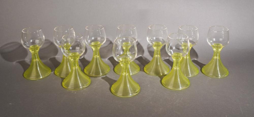 SET OF TEN GERMAN PALE GREEN TO CLEAR 309df2