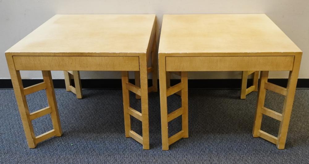 PAIR IVORY FINISHED COFFEE TABLES  309e18