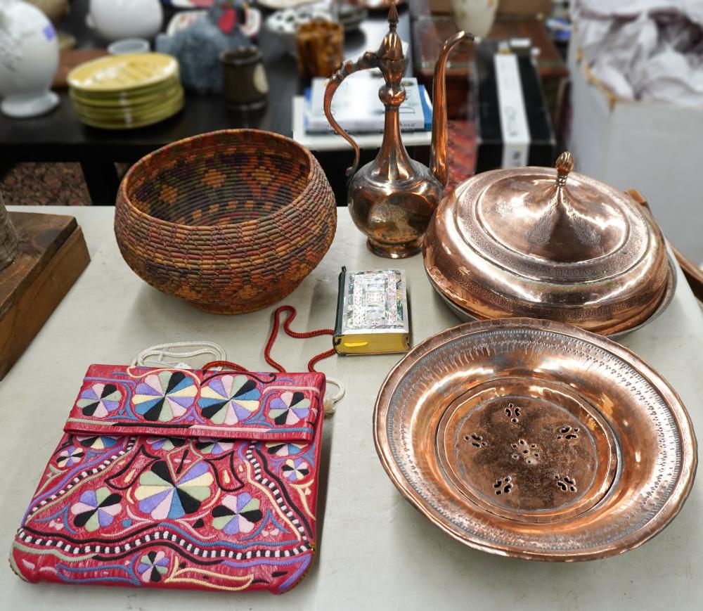 COLLECTION OF COPPERWARE, TWO MOROCCAN