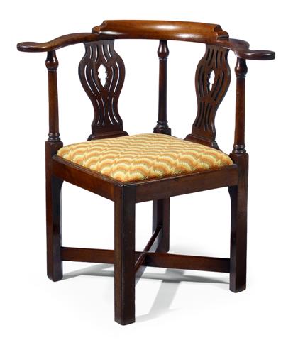 George III mahogany corner chair