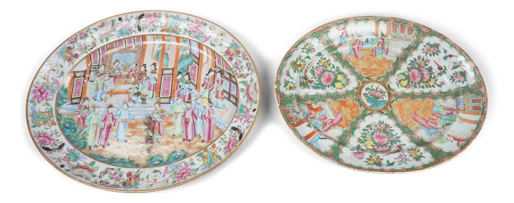 TWO CHINESE EXPORT ROSE MEDALLION