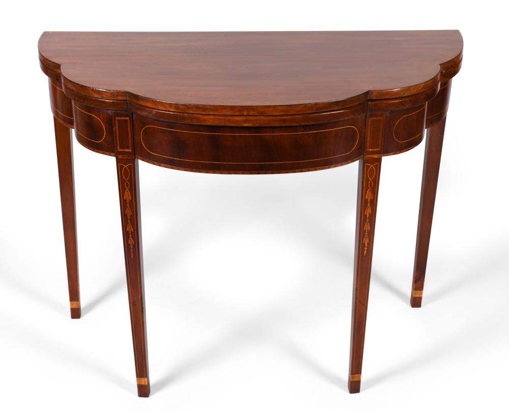 FEDERAL INLAID MAHOGANY GAMES TABLE  309fbc