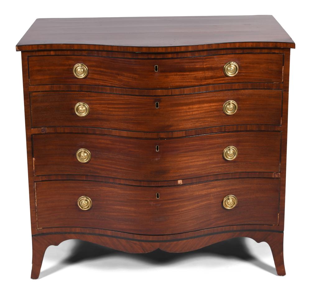 FEDERAL MAHOGANY CHEST OF DRAWERS  309fbf