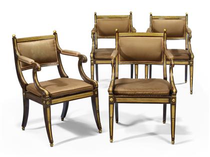 Set of four Regency faux rosewood