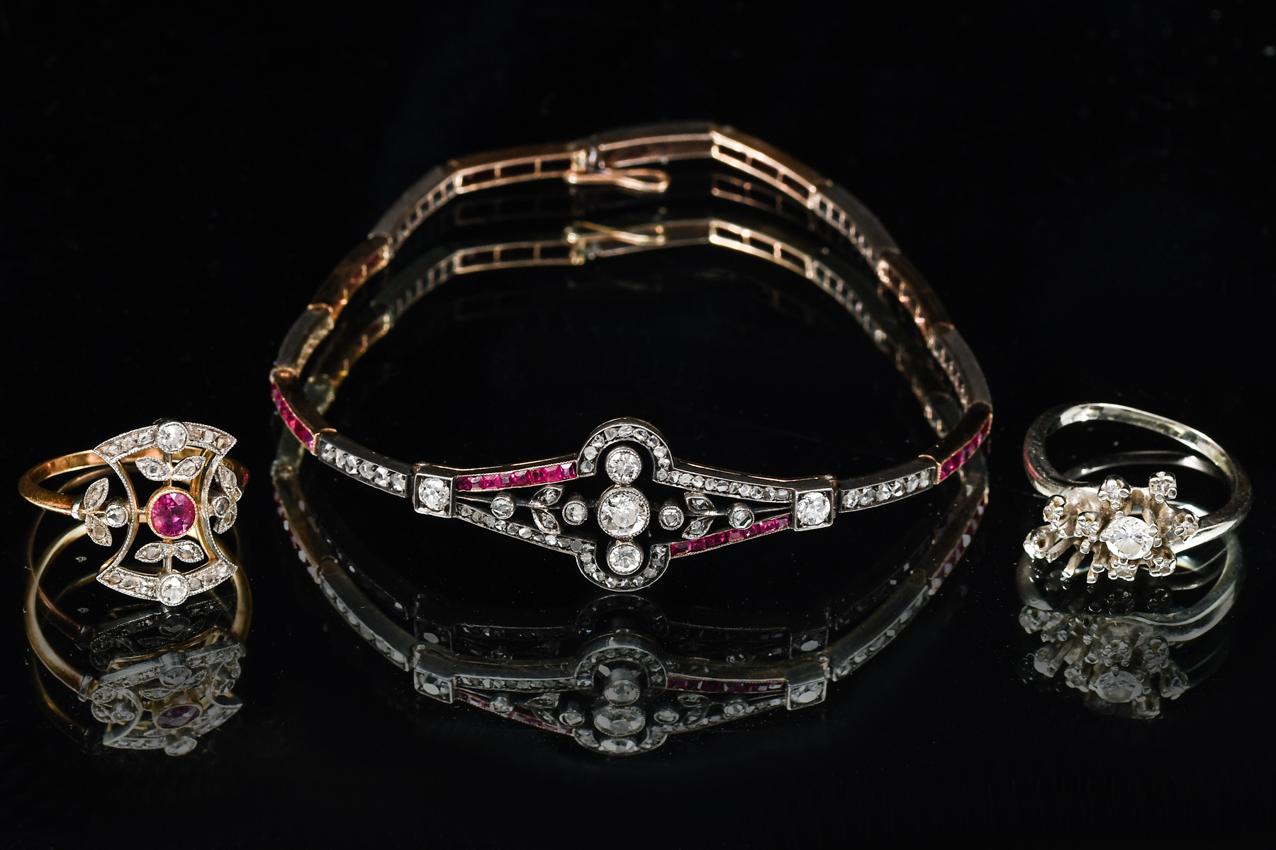 3 PIECE LOT 2 RINGS AND FILIGREE