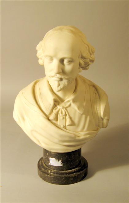 English Parian bust of Shakespeare