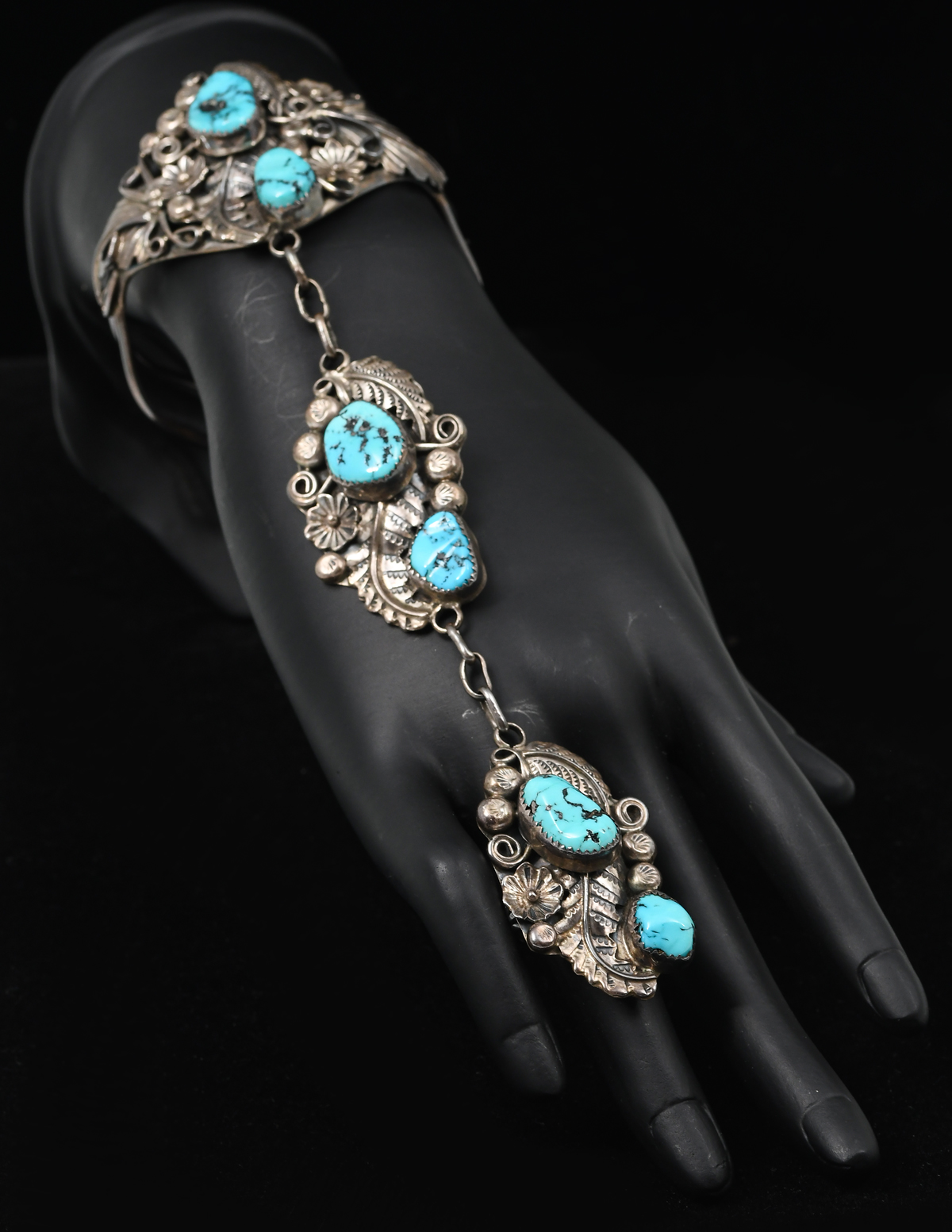 HARRY B YAZZIE TURQUOISE AND STERLING 30a0be