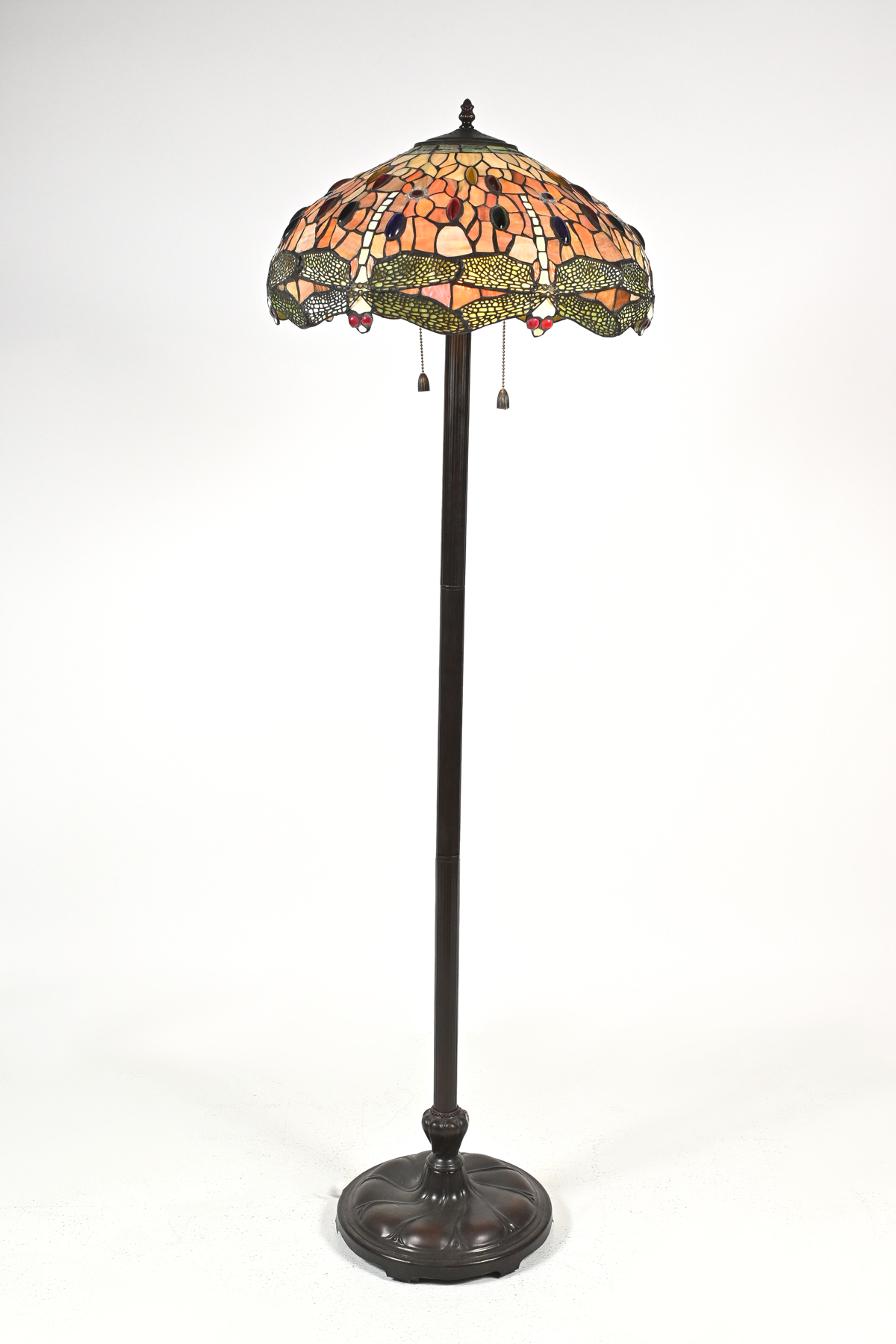 DRAGONFLY MOTIF STAINED FLOOR LAMP  30a0d9