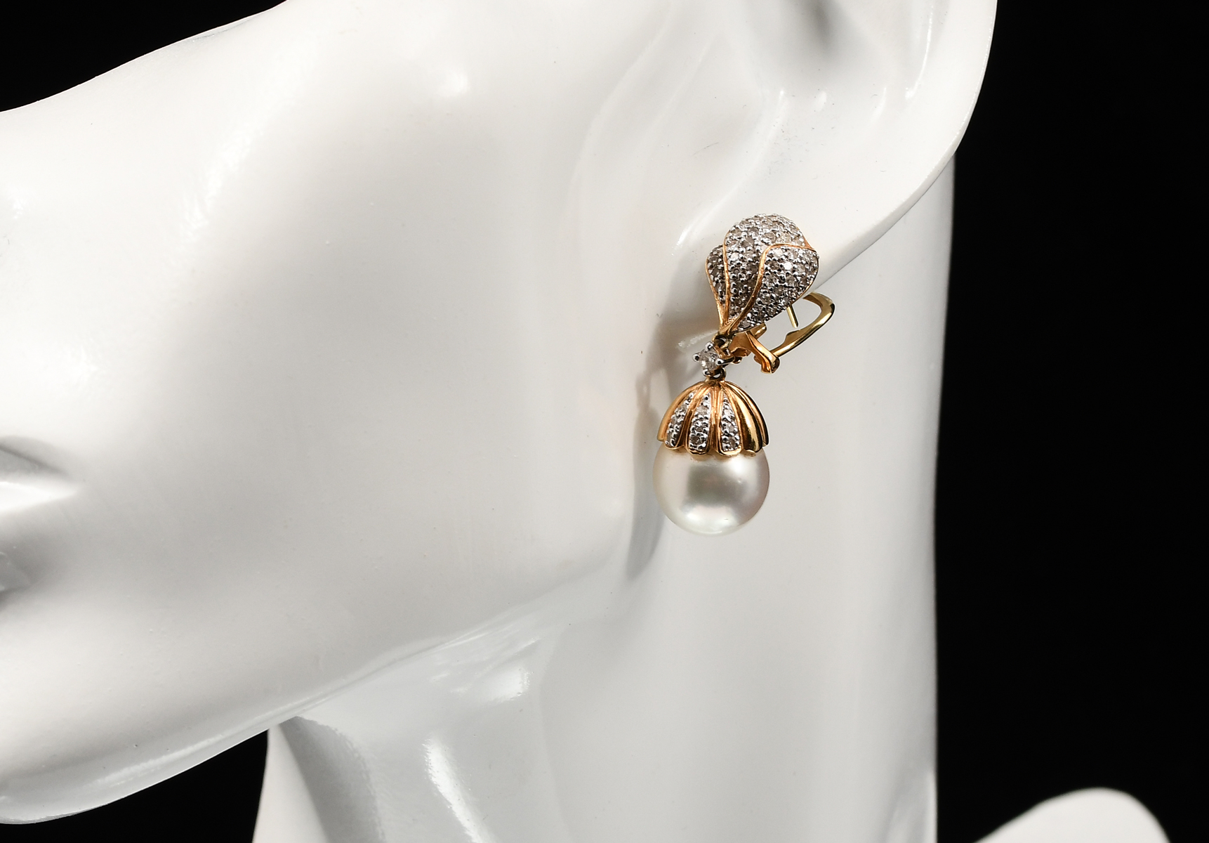 18K YELLOW GOLD DIAMOND AND PEARL 30a121