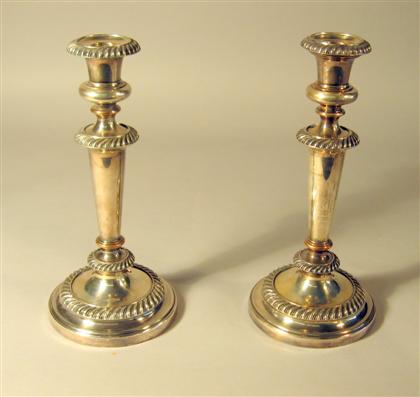 Pair of old Sheffield plate candlesticks 4dcf5