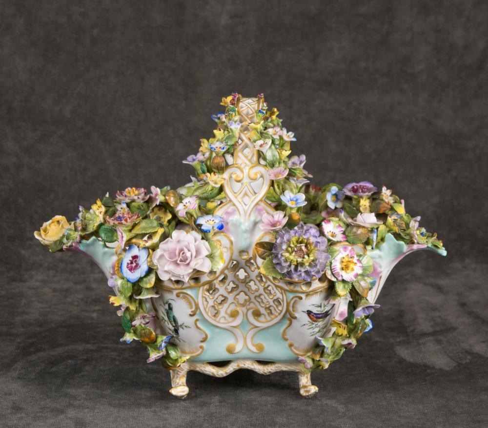 MEISSEN PORCELAIN FLOWER BASKET,MEISSEN