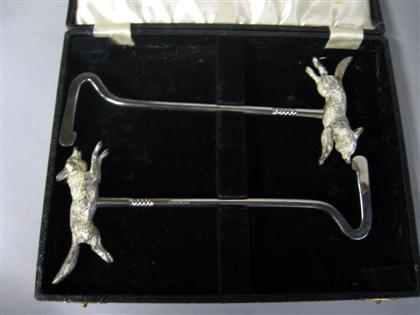 Pair of English silverplate fox 4dcfe