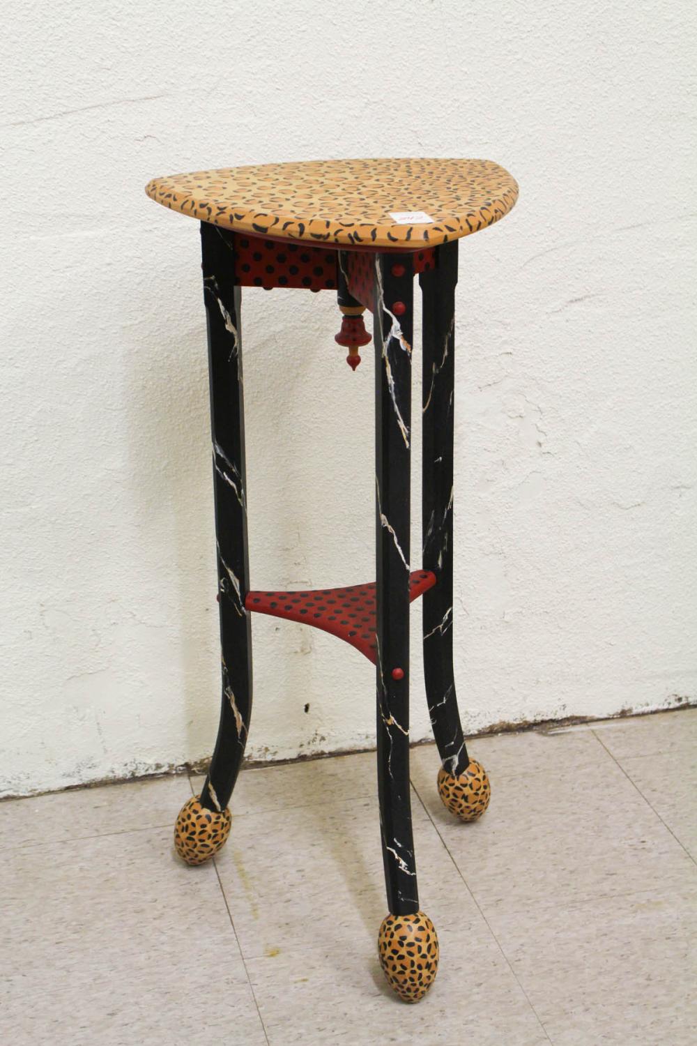 PAINT DECORATED WOOD PLANT STAND PAINT DECORATED 30a263