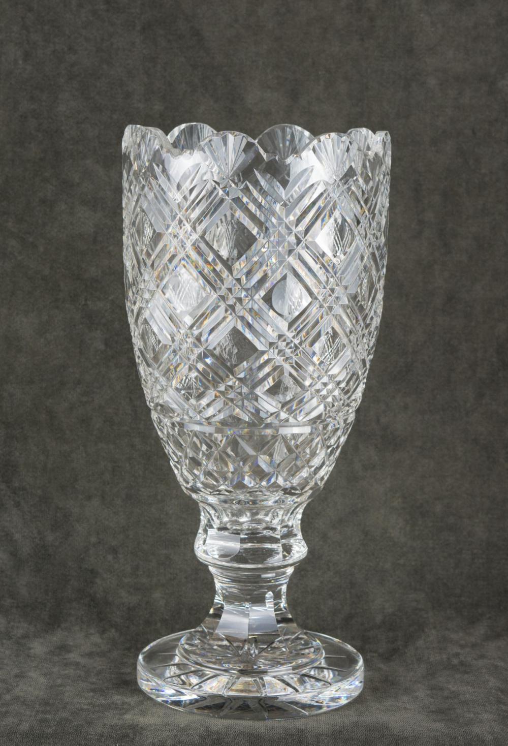 WATERFORD CUT CRYSTAL FOOTED FLOWER