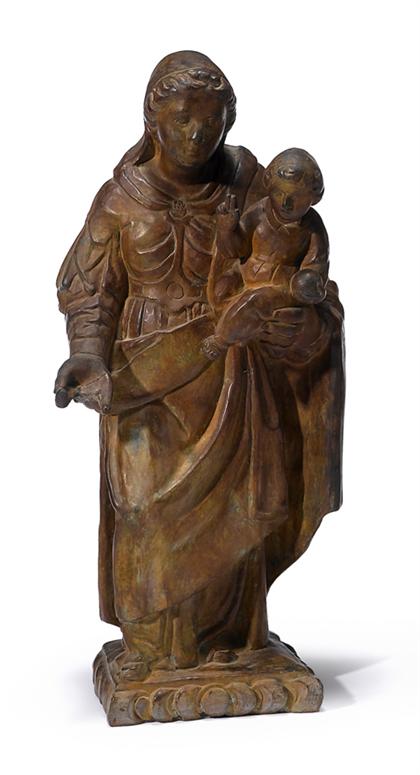French terracotta figure of Madonna