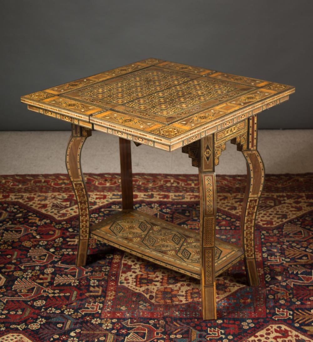 PARQUETRY INLAID GAME TABLEPARQUETRY