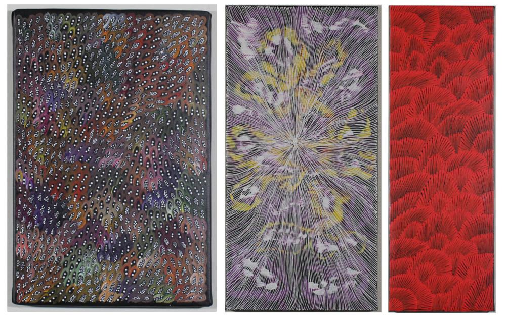 THREE ABORIGINAL ACRYLIC PAINTINGS