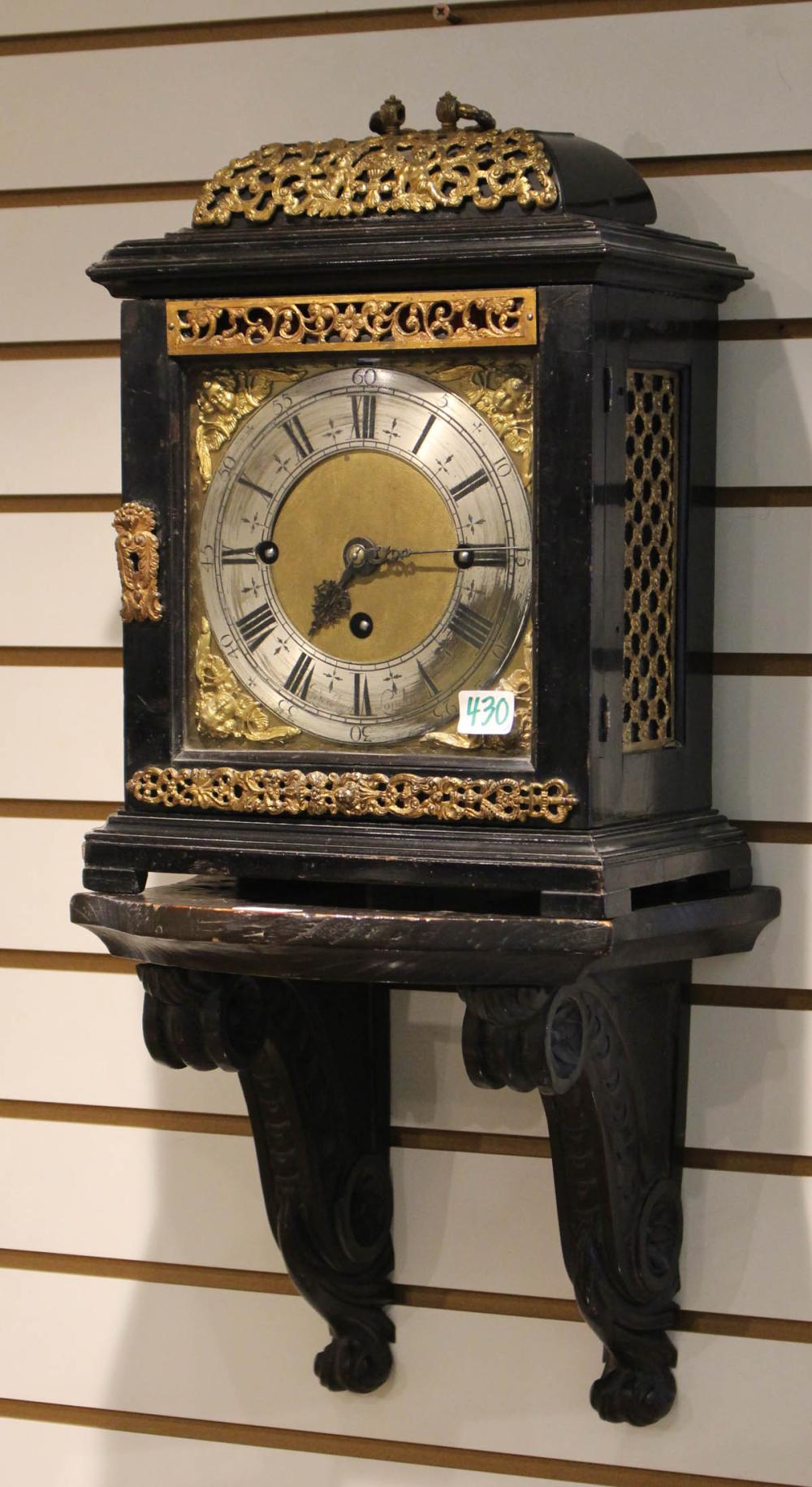 EARLY GEORGIAN BRACKET CLOCK AND 30a317