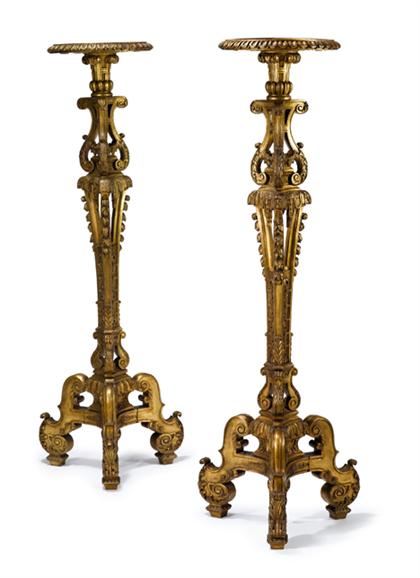 Pair of Continental carved giltwood