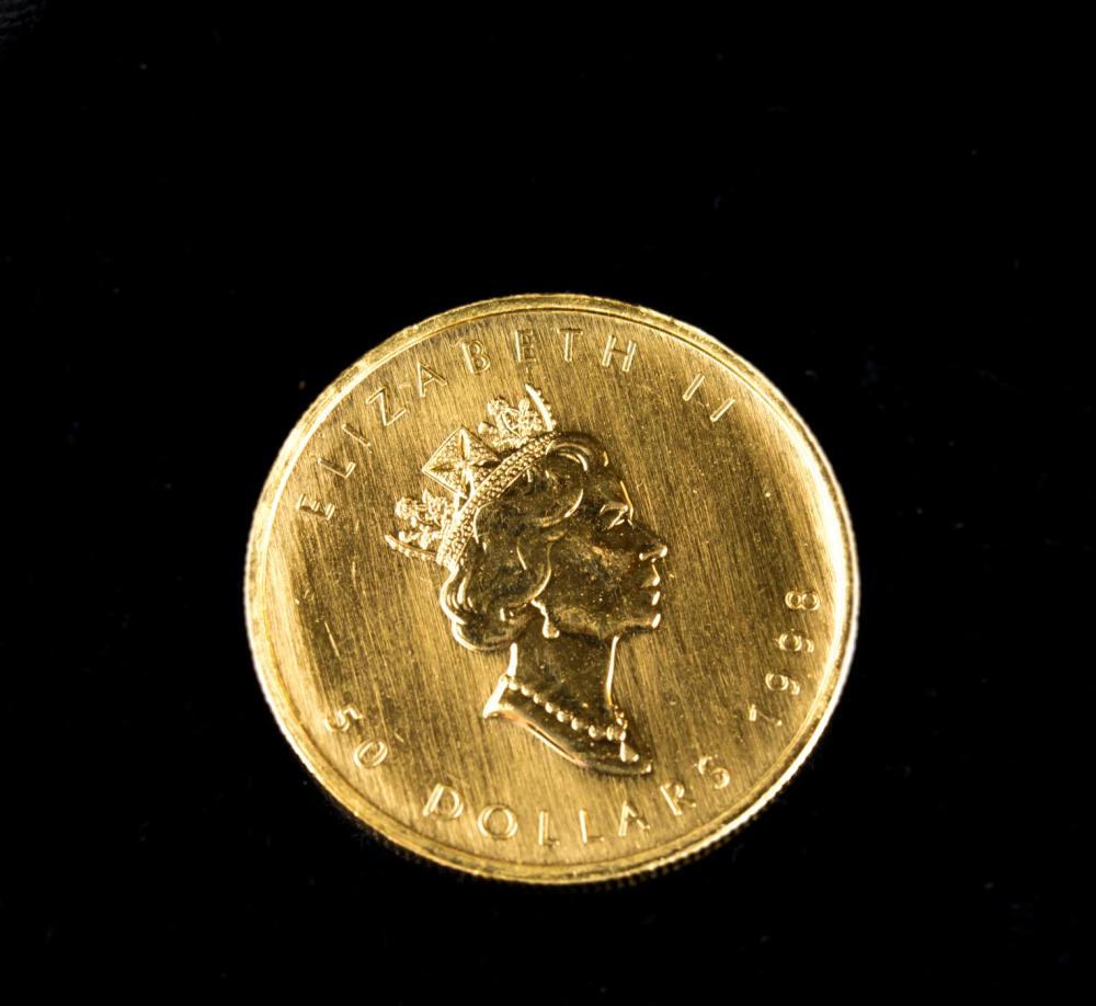 1998 CANADIAN MAPLE LEAF GOLD COIN1998