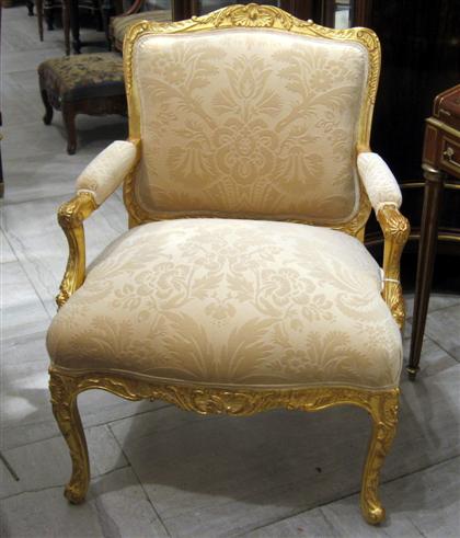 Louis XV style gilt painted fauteuil