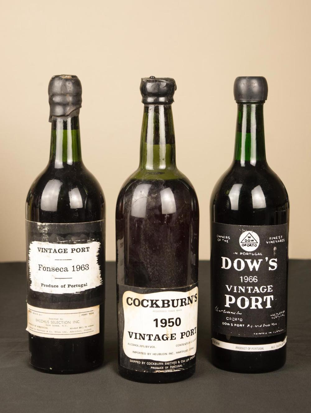 THREE BOTTLES OF VINTAGE PORTTHREE