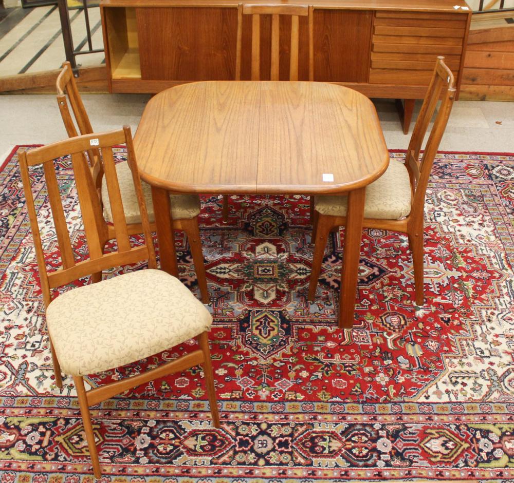 DANISH DINETTE TABLE AND FOUR CHAIRS