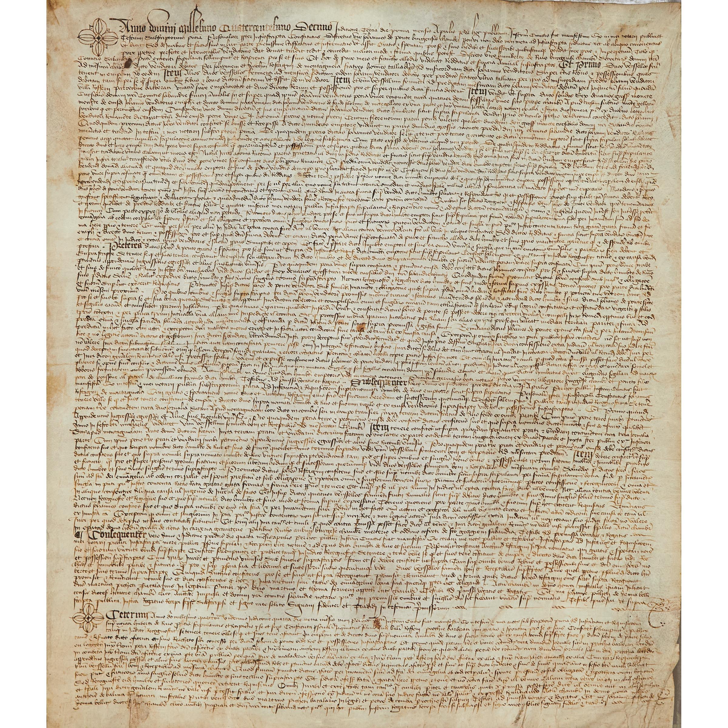 Italian Velum Document, Early 15th