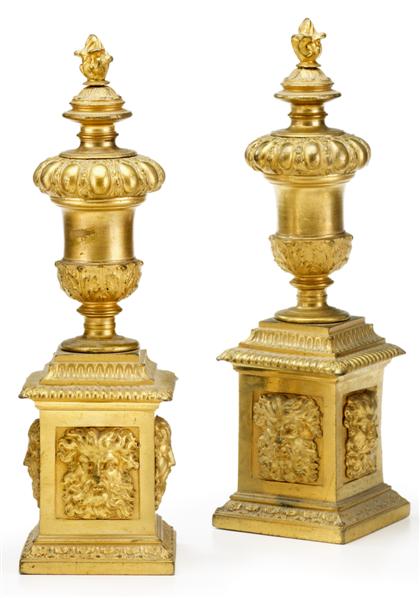 Pair of French gilt bronze chenets 4dd2f