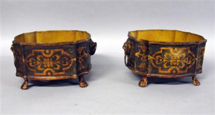 Pair of French tole cachepots  4dd35