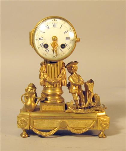 French gilt bronze desk clock 